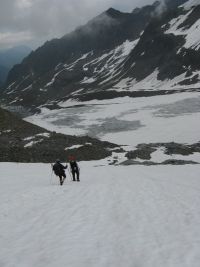 Sestup na Alpeiner Ferner